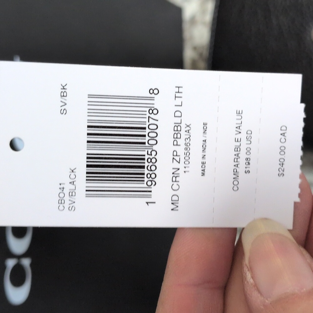 ✨SOLD✨NEW Coach Black Corner Zip Medium Snap Wallet Pebble Leather Authentic - Picture 6 of 8
